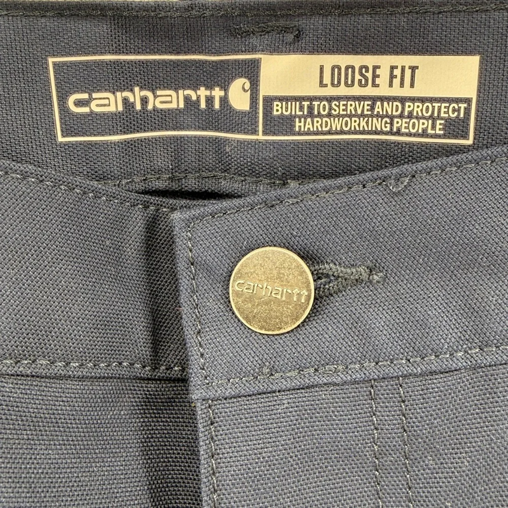 NEW Carhartt Work Pant Women 10 Short Blue Rugged Flex Canvas BN3109-W